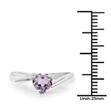 0.70 Carat Genuine Amethyst .925 Sterling Silver Ring