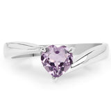 0.70 Carat Genuine Amethyst .925 Sterling Silver Ring