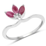 0.42 ct. Genuine Ruby .925 Sterling Silver Ring