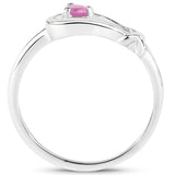 0.10 Carat Genuine Ruby .925 Sterling Silver Ring