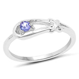 0.08 ct. Genuine Tanzanite .925 Sterling Silver Ring