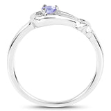 0.08 ct. Genuine Tanzanite .925 Sterling Silver Ring