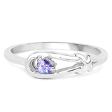 0.08 ct. Genuine Tanzanite .925 Sterling Silver Ring