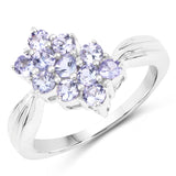 0.88 ct. Genuine Tanzanite .925 Sterling Silver Ring