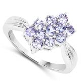 0.88 ct. Genuine Tanzanite .925 Sterling Silver Ring