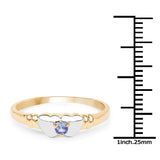 14K Yellow Gold Plated 0.07 Carat Genuine Tanzanite .925 Sterling Silver Ring