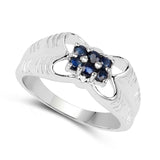 0.36 carat Genuine Blue Sapphire .925 Sterling Silver Ring for women