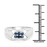 0.36 carat Genuine Blue Sapphire .925 Sterling Silver Ring for women