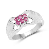 0.36 carat Ruby .925 Sterling Silver Ring for women