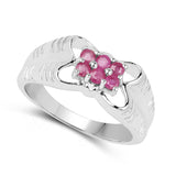 0.36 carat Ruby .925 Sterling Silver Ring for women