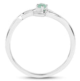 0.06 Carat Genuine Emerald .925 Sterling Silver Ring