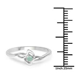 0.06 Carat Genuine Emerald .925 Sterling Silver Ring