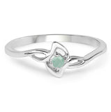 0.06 Carat Genuine Emerald .925 Sterling Silver Ring