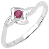 0.07 Carat Genuine Ruby .925 Sterling Silver Ring
