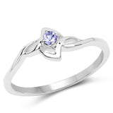0.07 ct. Genuine Tanzanite .925 Sterling Silver Ring