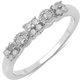 0.15 Carat Genuine White Diamond .925 Sterling Silver Ring