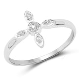 0.05 ct. Genuine White Diamond .925 Sterling Silver Ring