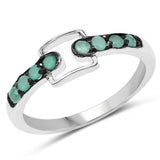 0.40 Carat Genuine Emerald .925 Sterling Silver Ring