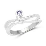 0.10 ct. Genuine Tanzanite .925 Sterling Silver Ring