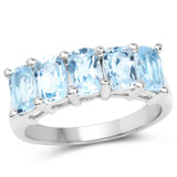3.00 ct. Genuine Blue Topaz .925 Sterling Silver Ring for women