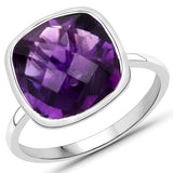 5.93 Carat Genuine Amethyst .925 Sterling Silver Ring