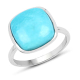 5.20 ct. Genuine Turquoise .925 Sterling Silver Ring
