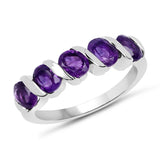 1.70 Carat Genuine Amethyst .925 Sterling Silver Ring