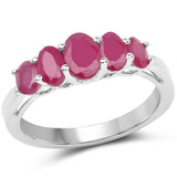 1.55 Carat Glass Filled Ruby .925 Sterling Silver Ring
