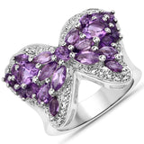 3.08 ct. Genuine Amethyst .925 Sterling Silver Ring