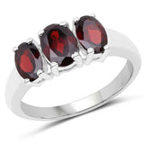 1.87 Carat Genuine Garnet .925 Sterling Silver Ring