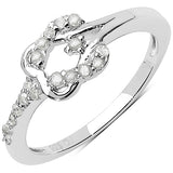 0.19 ct. Genuine White Diamond .925 Sterling Silver Ring