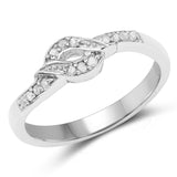 0.10 ct. Genuine White Diamond .925 Sterling Silver Ring