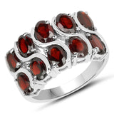 5.10 ct. Genuine Garnet .925 Sterling Silver Ring