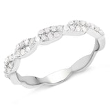 0.21 ct. Genuine White Diamond .925 Sterling Silver Ring