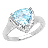 2.00 Carat Genuine Blue Topaz .925 Sterling Silver Ring