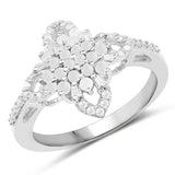 0.55 ct. Genuine White Diamond .925 Sterling Silver Ring