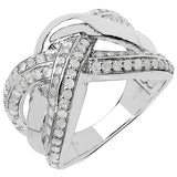 0.55 Carat Genuine White Diamond .925 Sterling Silver Ring