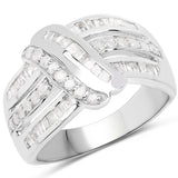 0.66 ct. Genuine White Diamond .925 Sterling Silver Ring