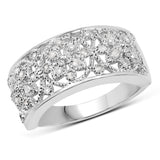 0.23 ct. Genuine White Diamond .925 Sterling Silver Ring for women