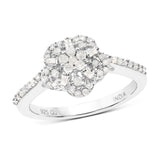0.40 ct. Genuine White Diamond .925 Sterling Silver Ring