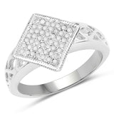 0.25 carat  White Diamond .925 Sterling Silver Ring