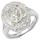 1.08 Carat Genuine White Diamond .925 Sterling Silver Ring