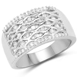 0.41 ct. Genuine White Diamond .925 Sterling Silver Ring