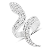 0.48 Carat Genuine White Diamond .925 Sterling Silver Ring
