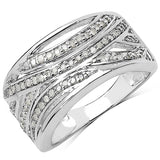 0.38 Carat Genuine White Diamond .925 Sterling Silver Ring