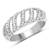 0.27 ct. Genuine White Diamond .925 Sterling Silver Ring