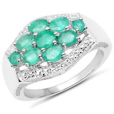 1.19 Carat Genuine Zambian Emerald .925 Sterling Silver Ring