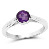 0.65 Carat Genuine Amethyst .925 Sterling Silver Ring