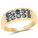 0.85 Carat Genuine Blue Diamond 10K Yellow Gold Ring