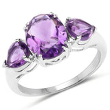 3.11 ct. Genuine Amethyst .925 Sterling Silver Ring